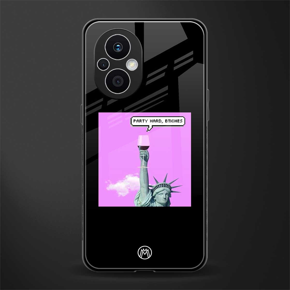 party hard bitches back phone cover | glass case for oppo f21 pro 5g