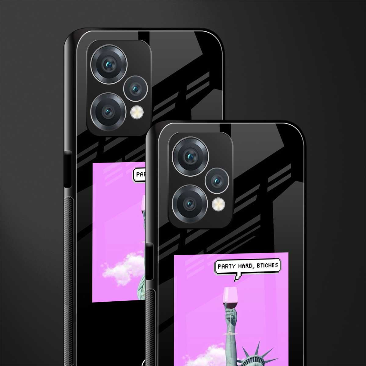 party hard bitches back phone cover | glass case for oneplus nord ce 2 lite 5g