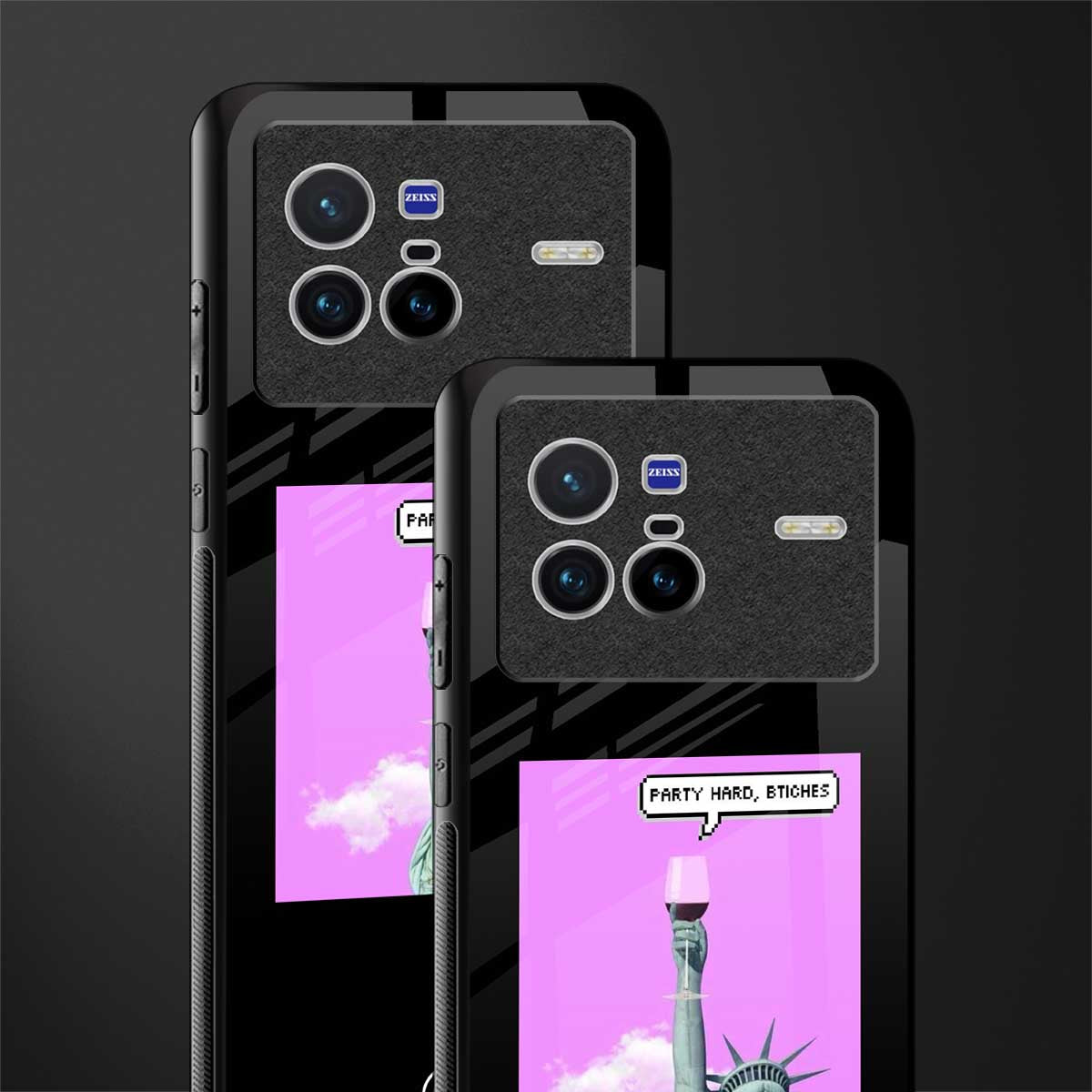party hard bitches glass case for vivo x80 image-2