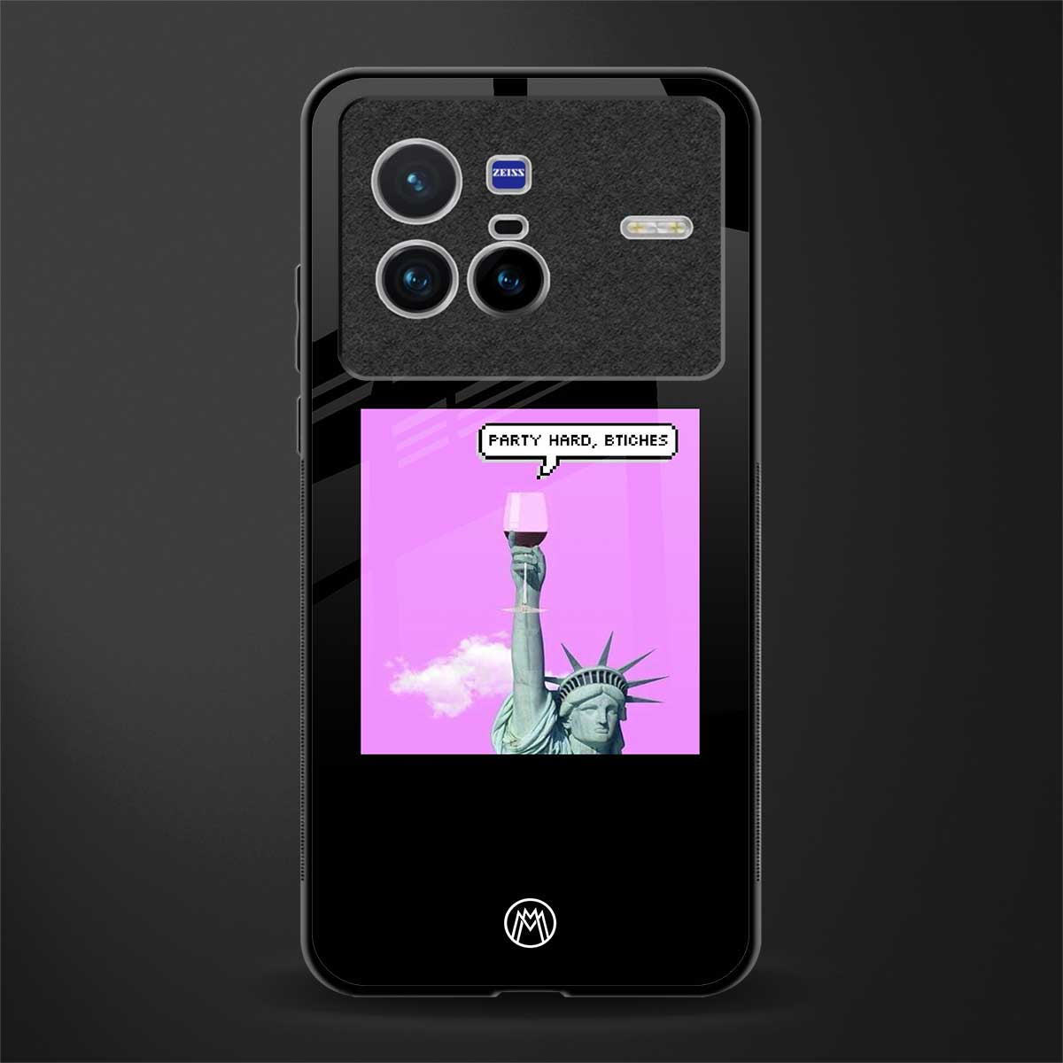 party hard bitches glass case for vivo x80 image