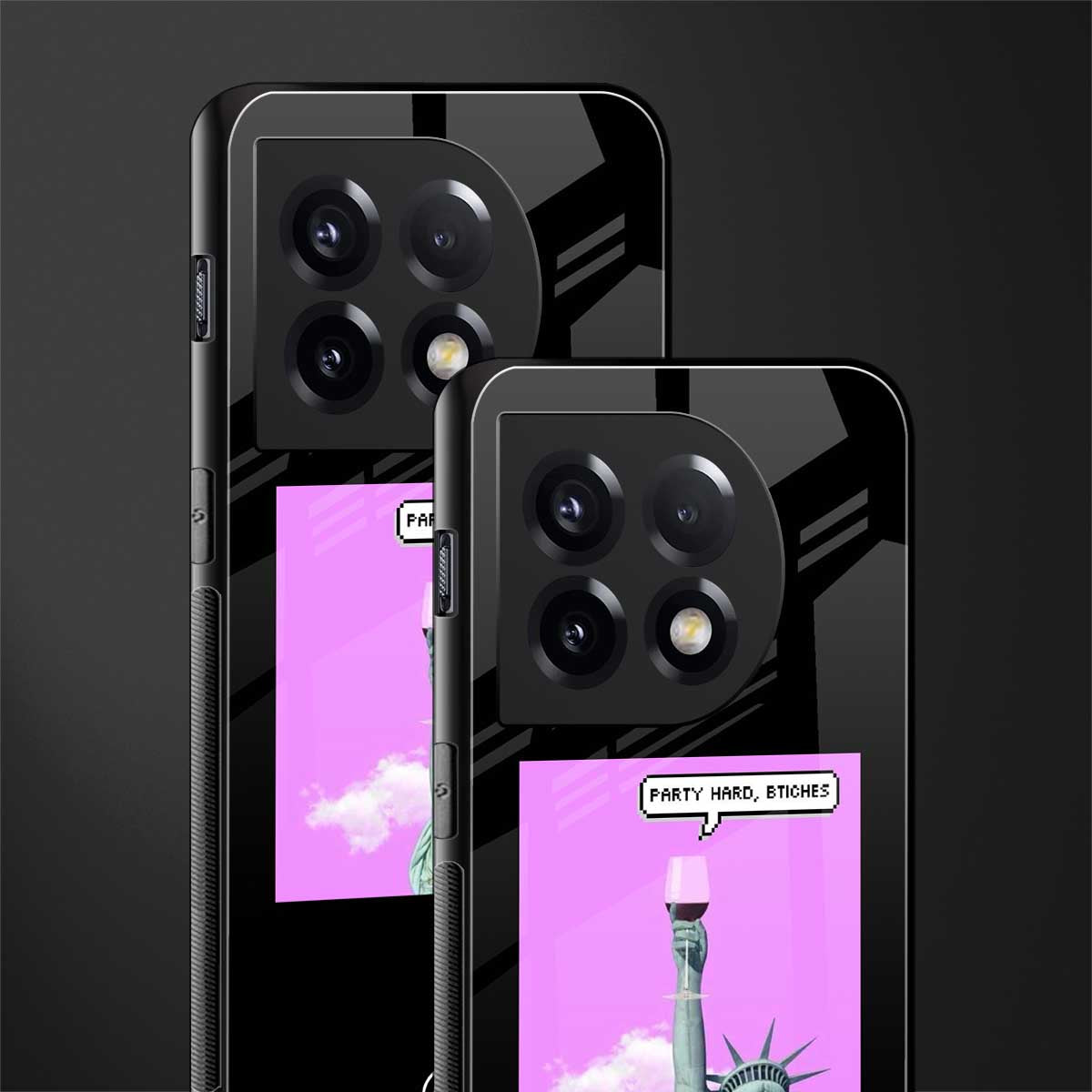party hard bitches back phone cover | glass case for oneplus 11