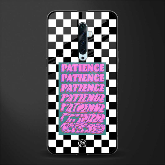 patience checkered glass case for oppo reno 2f image