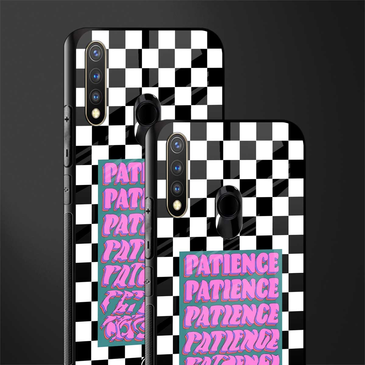 patience checkered glass case for vivo u20 image-2