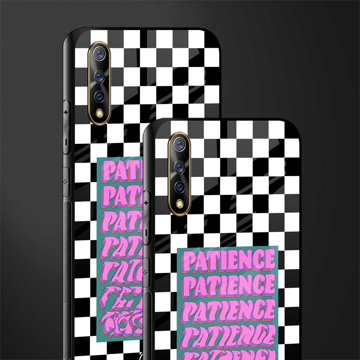 patience checkered glass case for vivo z1x image-2