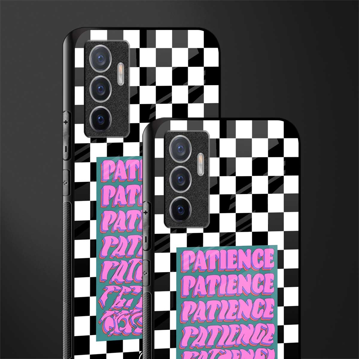 patience checkered glass case for vivo v23e image-2