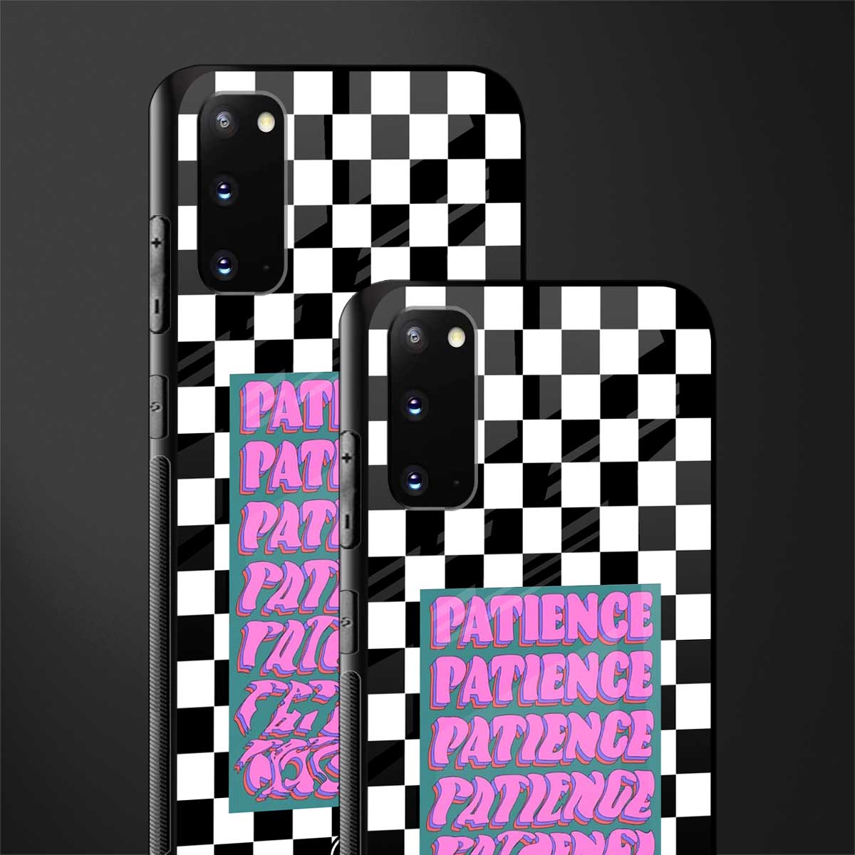 patience checkered glass case for samsung galaxy s20 image-2