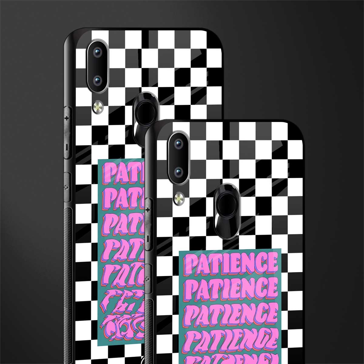 patience checkered glass case for vivo y91 image-2