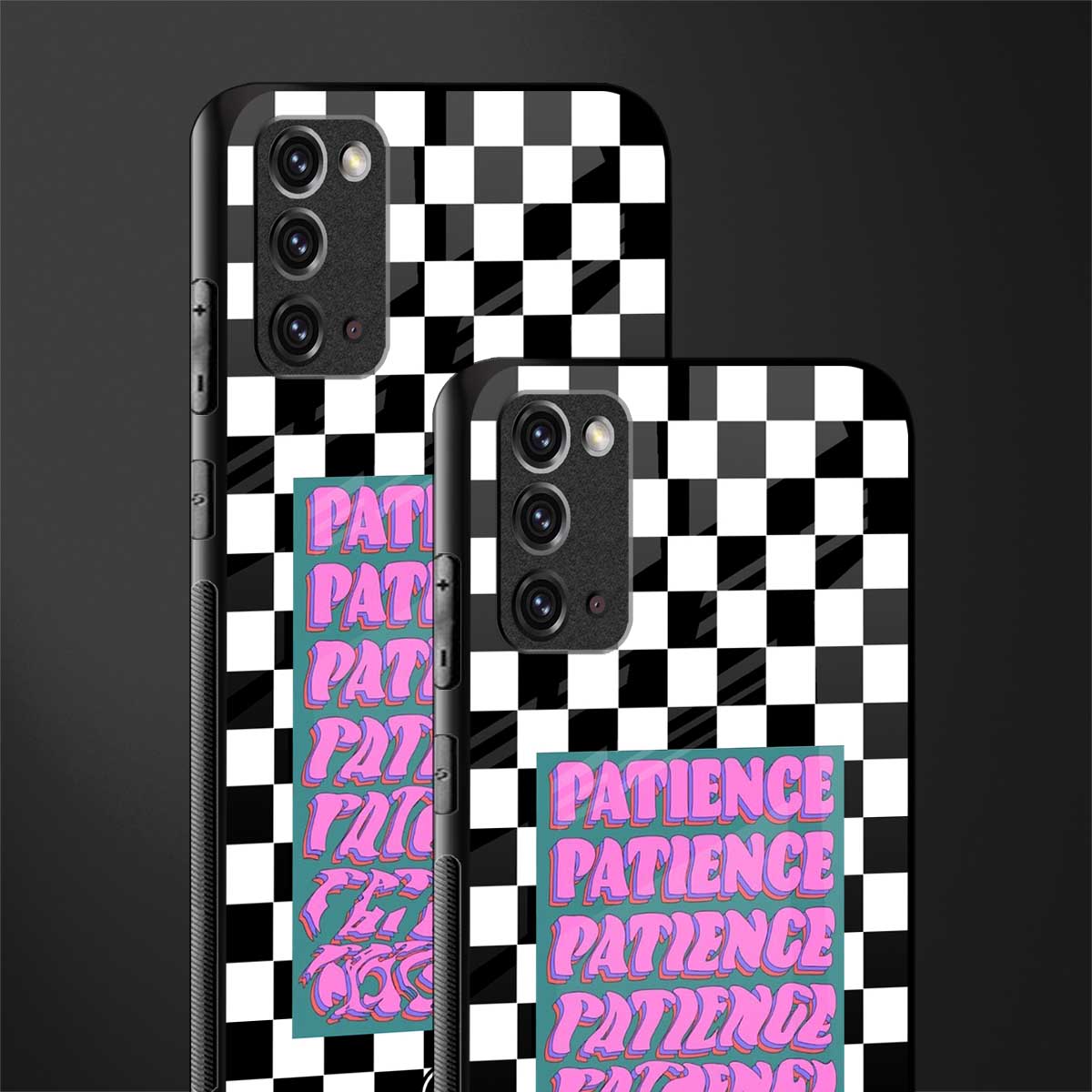 patience checkered glass case for samsung galaxy note 20 image-2