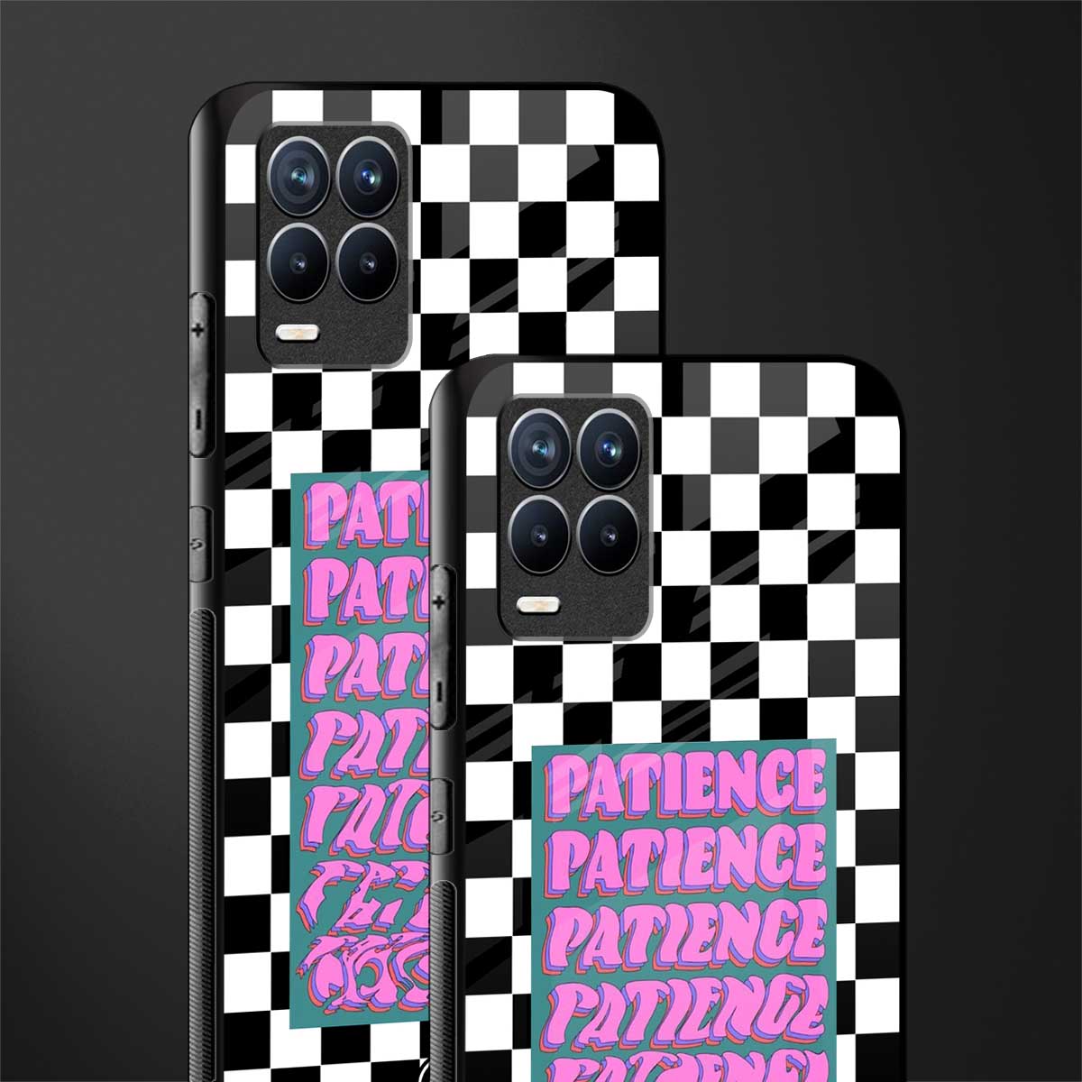 patience checkered glass case for realme 8 4g image-2