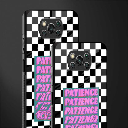 patience checkered glass case for poco x3 image-2