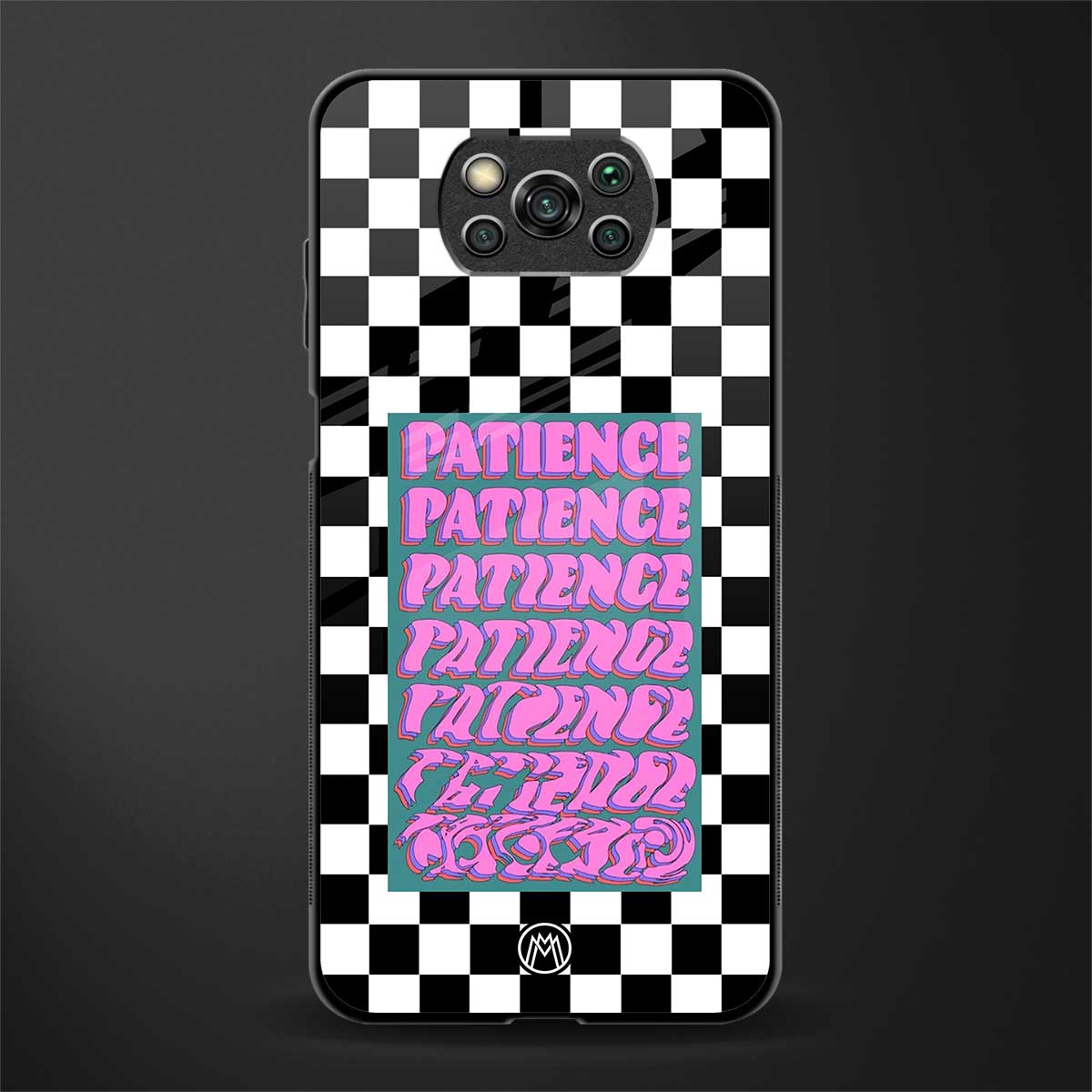 patience checkered glass case for poco x3 image