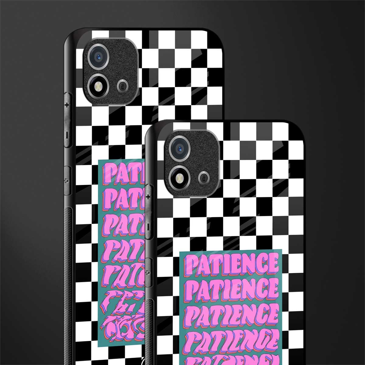 patience checkered glass case for realme c20 image-2