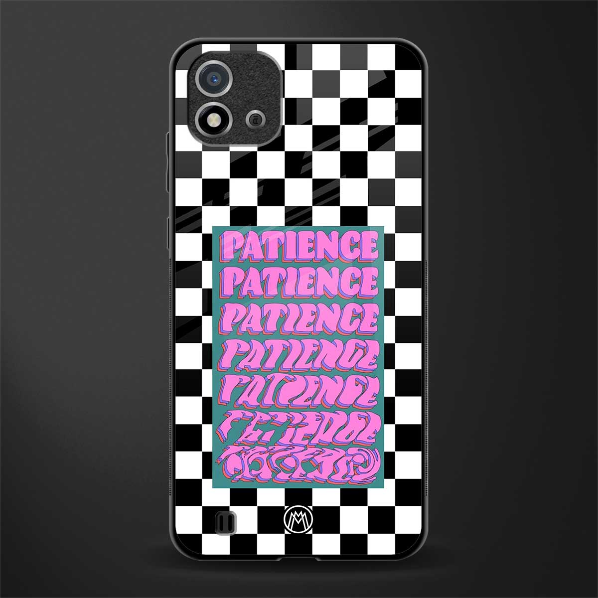 patience checkered glass case for realme c20 image