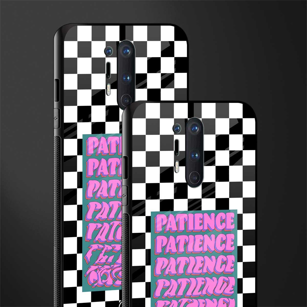 patience checkered glass case for oneplus 8 pro image-2