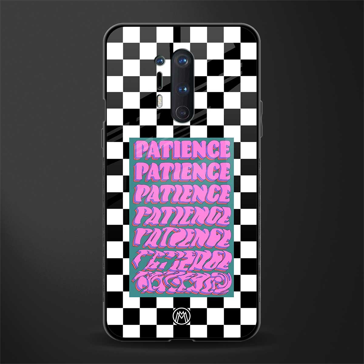 patience checkered glass case for oneplus 8 pro image
