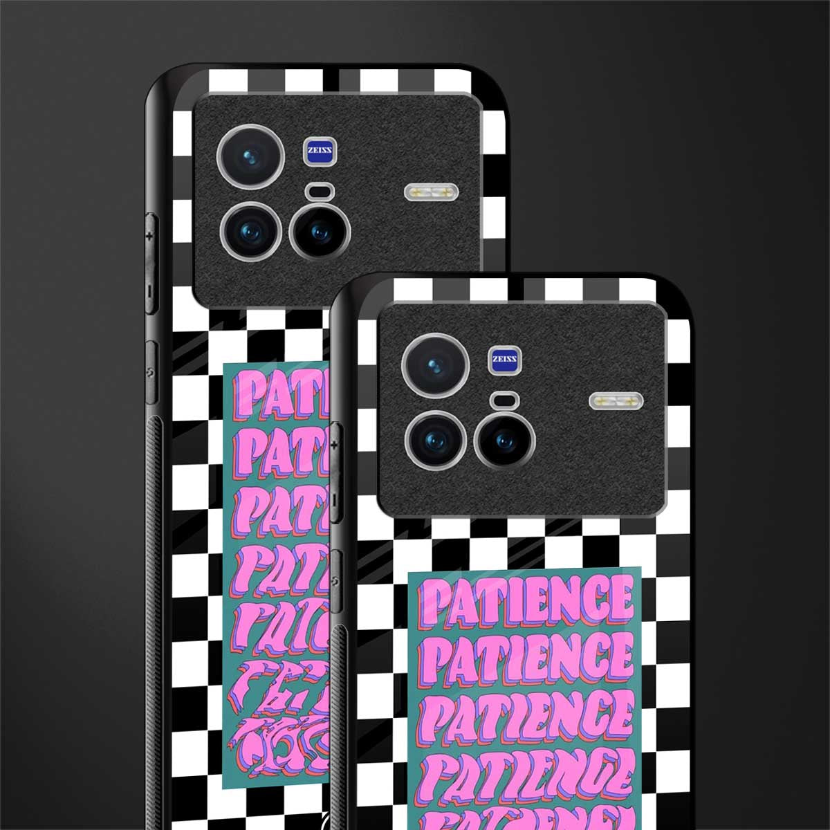 patience checkered glass case for vivo x80 image-2