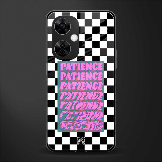 patience checkered back phone cover | glass case for oneplus nord ce 3 lite