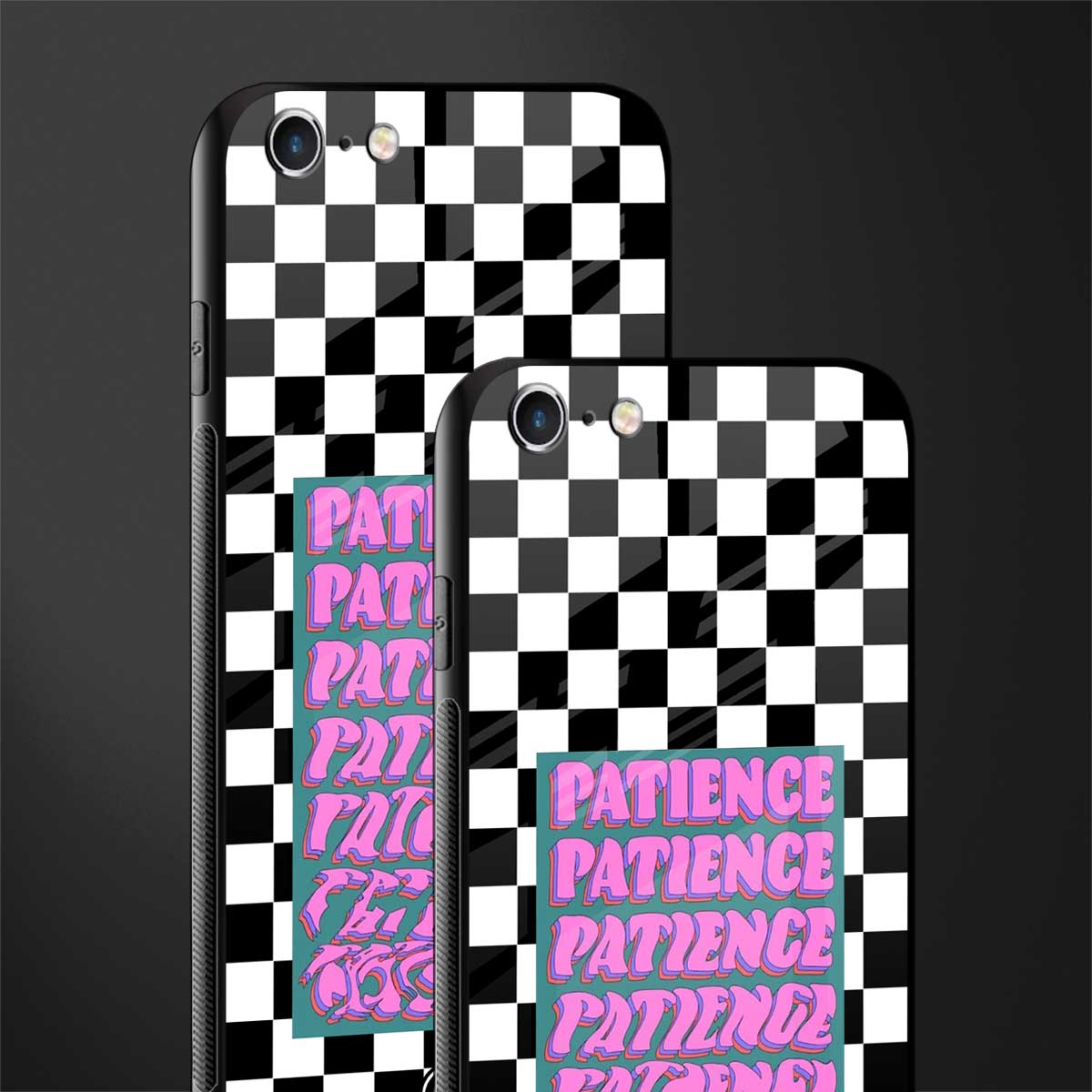 patience checkered glass case for iphone 6 image-2