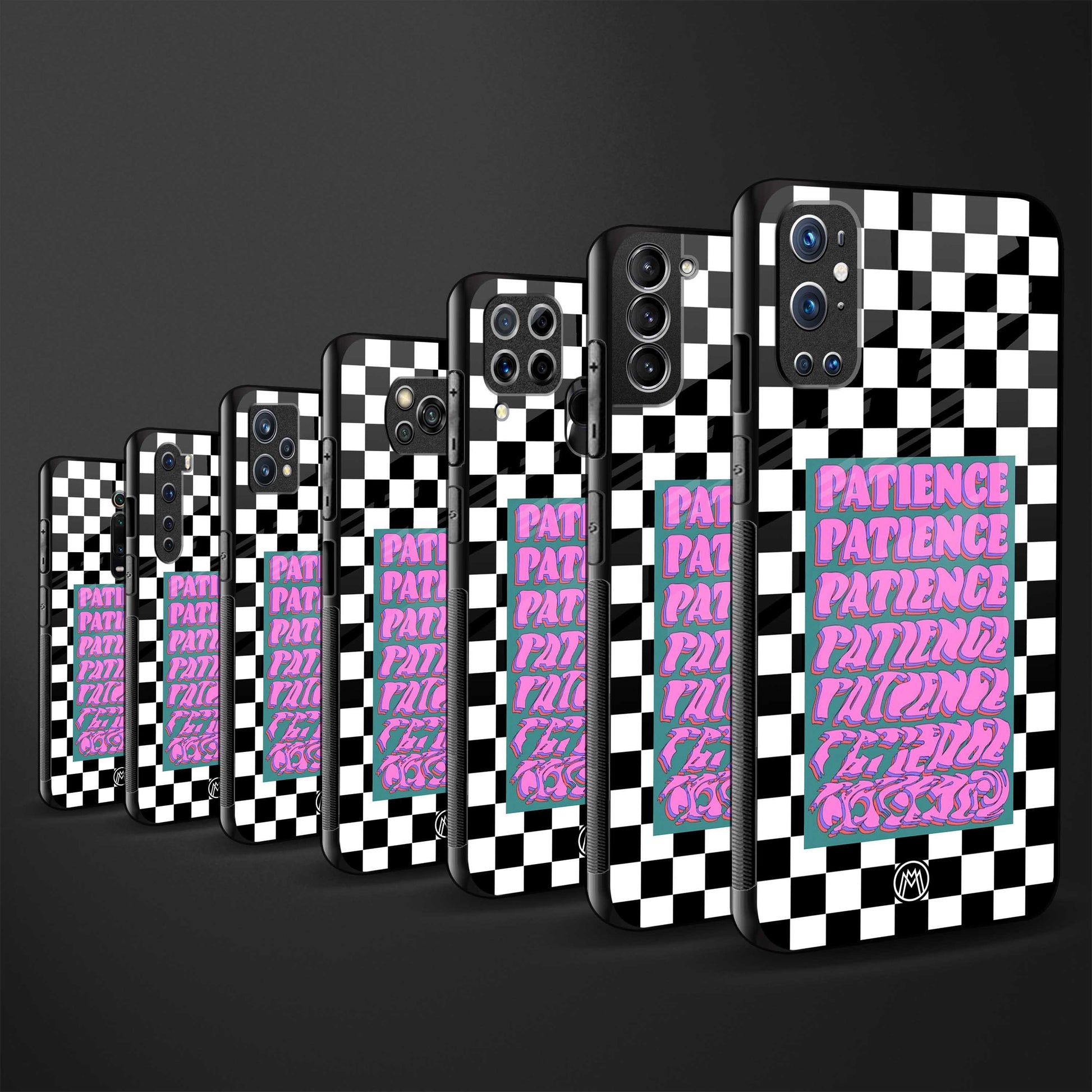 patience checkered back phone cover | glass case for google pixel 6a