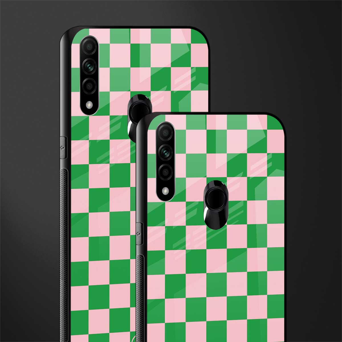 pink & green check pattern glass case for oppo a31 image-2