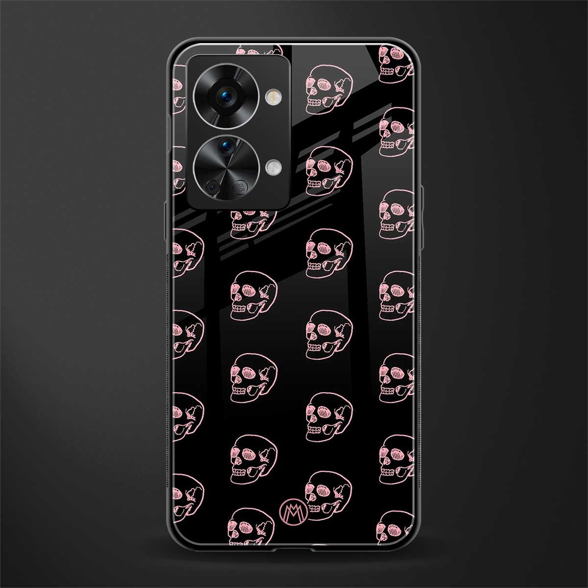 pink skull pattern glass case for phone case | glass case for oneplus nord 2t 5g
