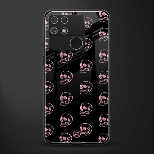 pink skull pattern back phone cover | glass case for realme narzo 50a