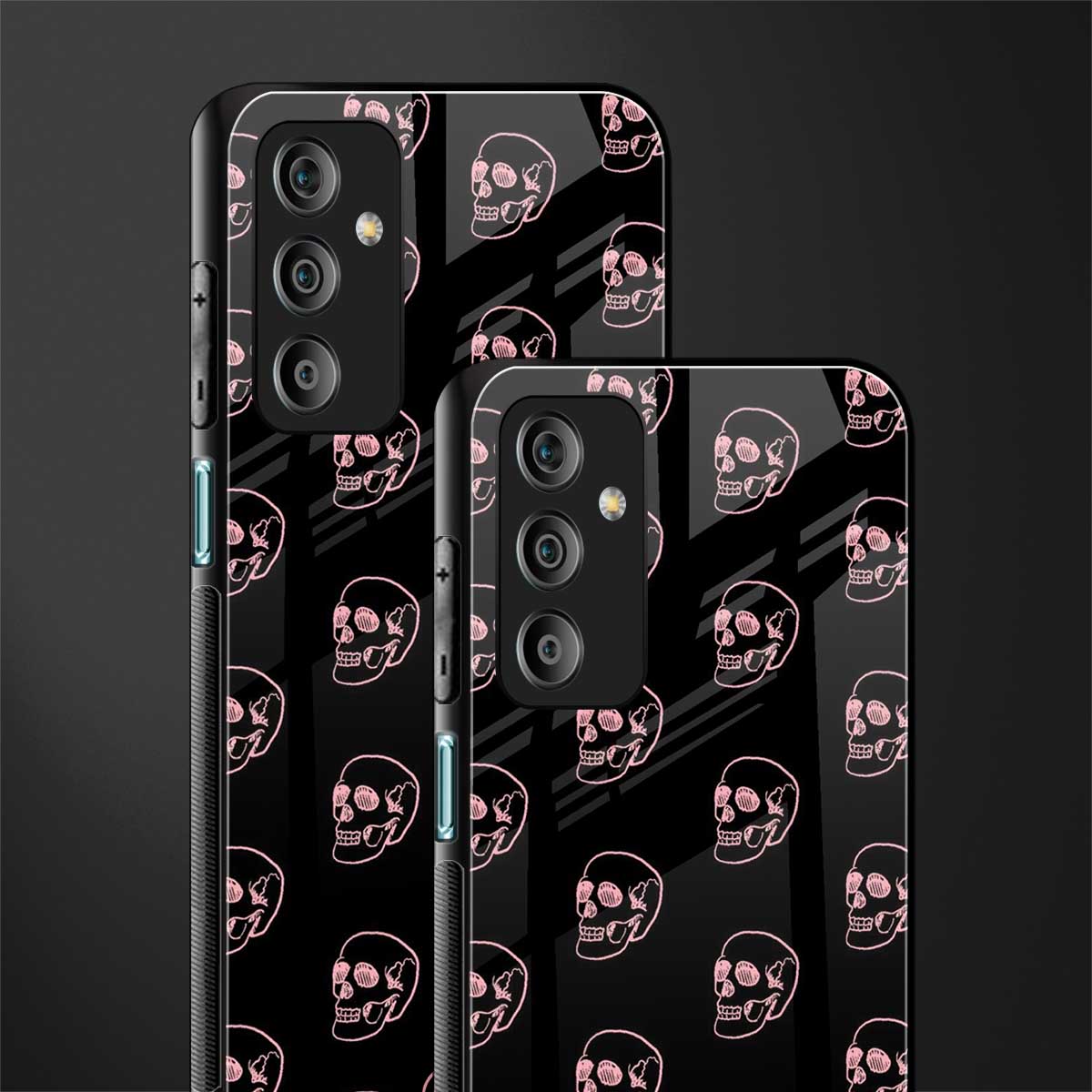 pink skull pattern back phone cover | glass case for samsung galaxy f23 5g