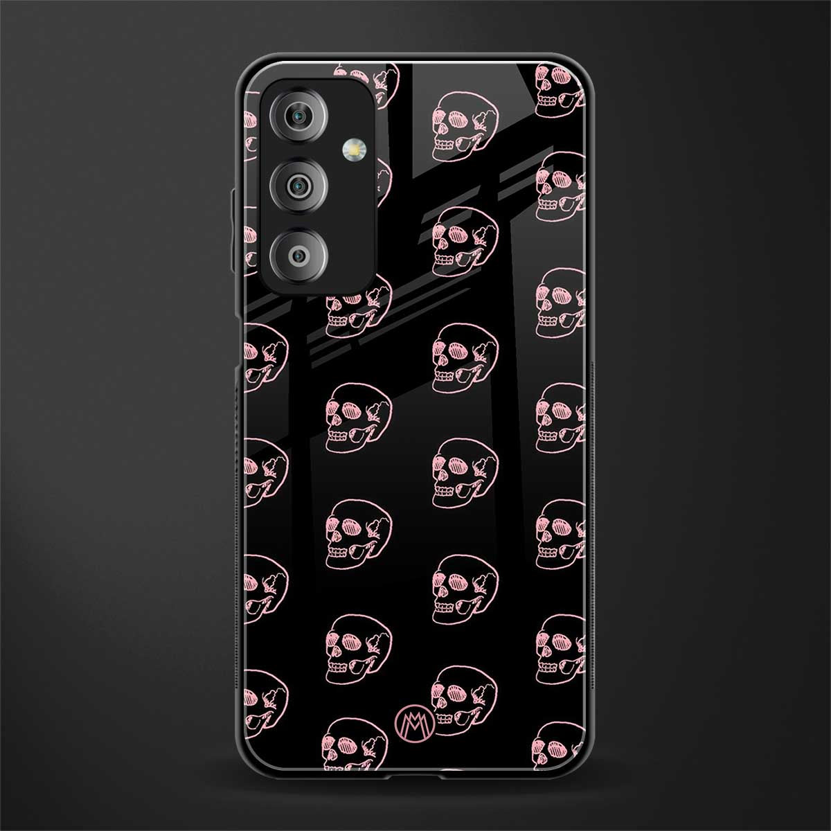 pink skull pattern back phone cover | glass case for samsung galaxy f23 5g