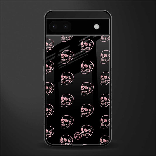 pink skull pattern back phone cover | glass case for google pixel 6a