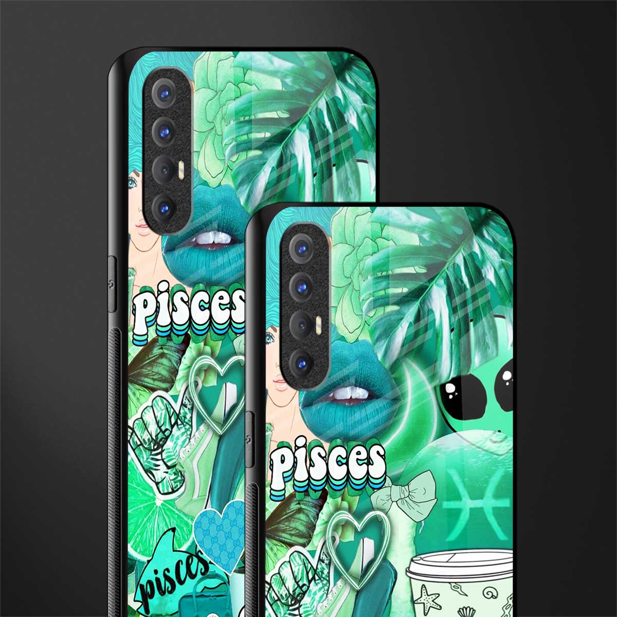 pisces aesthetic collage glass case for oppo reno 3 pro image-2
