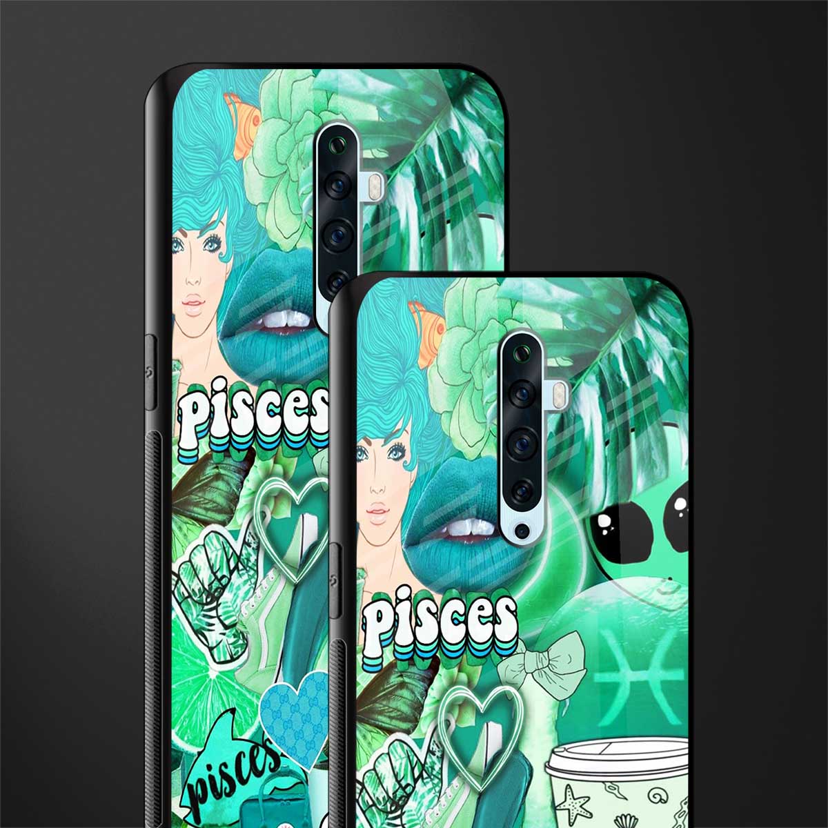 pisces aesthetic collage glass case for oppo reno 2f image-2