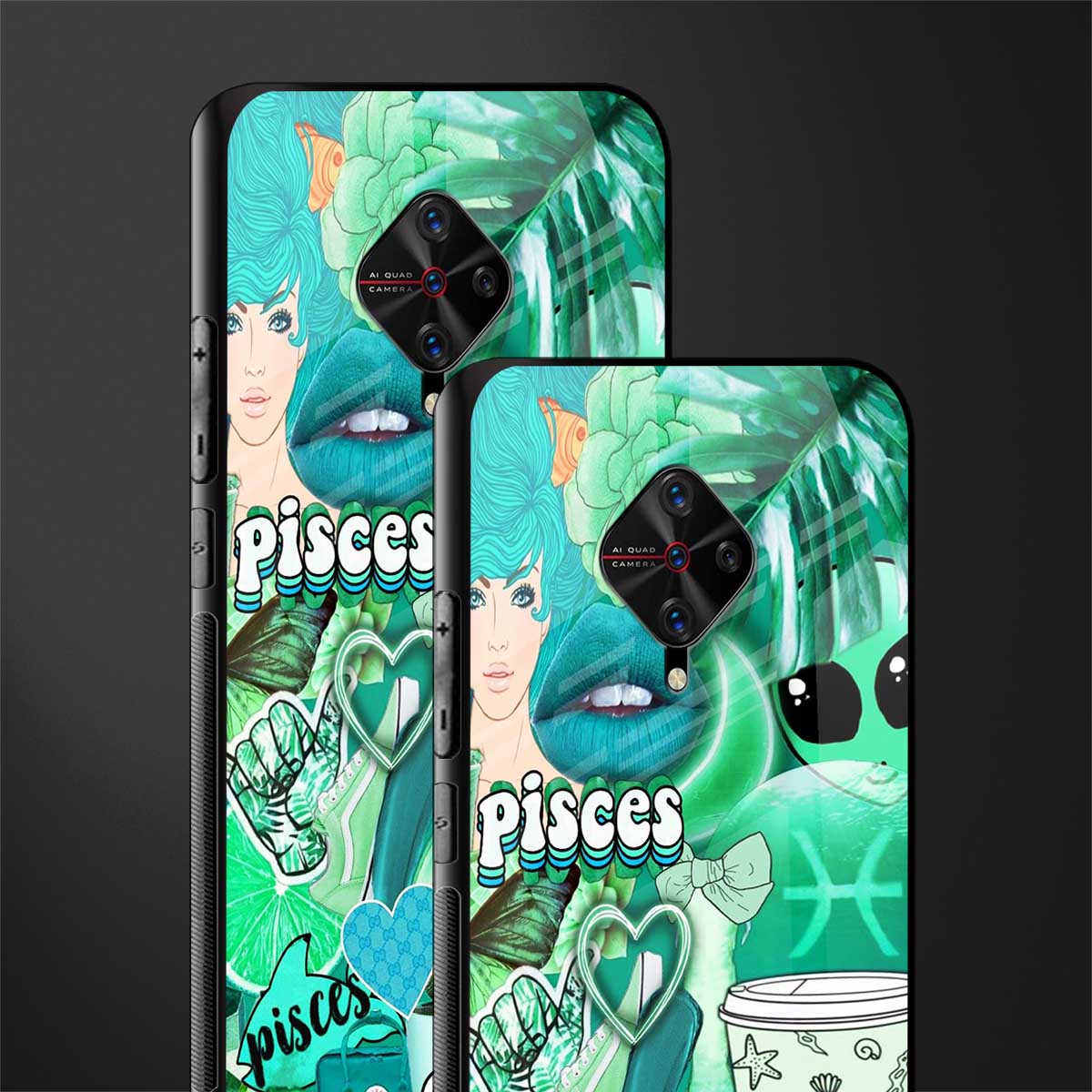pisces aesthetic collage glass case for vivo s1 pro image-2