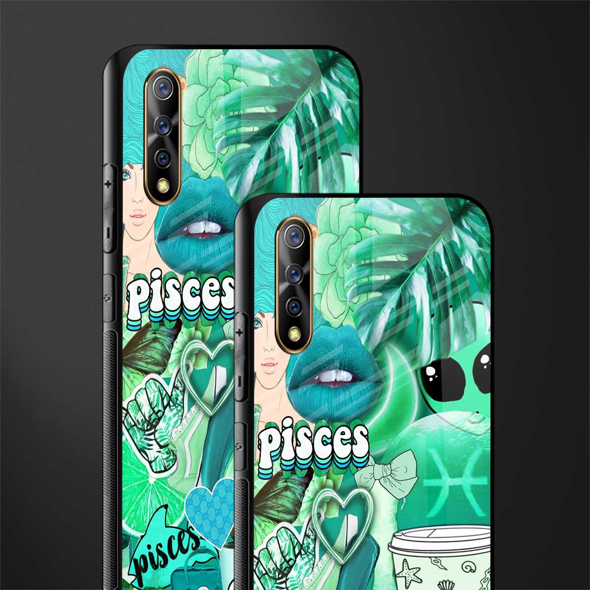 pisces aesthetic collage glass case for vivo s1 image-2