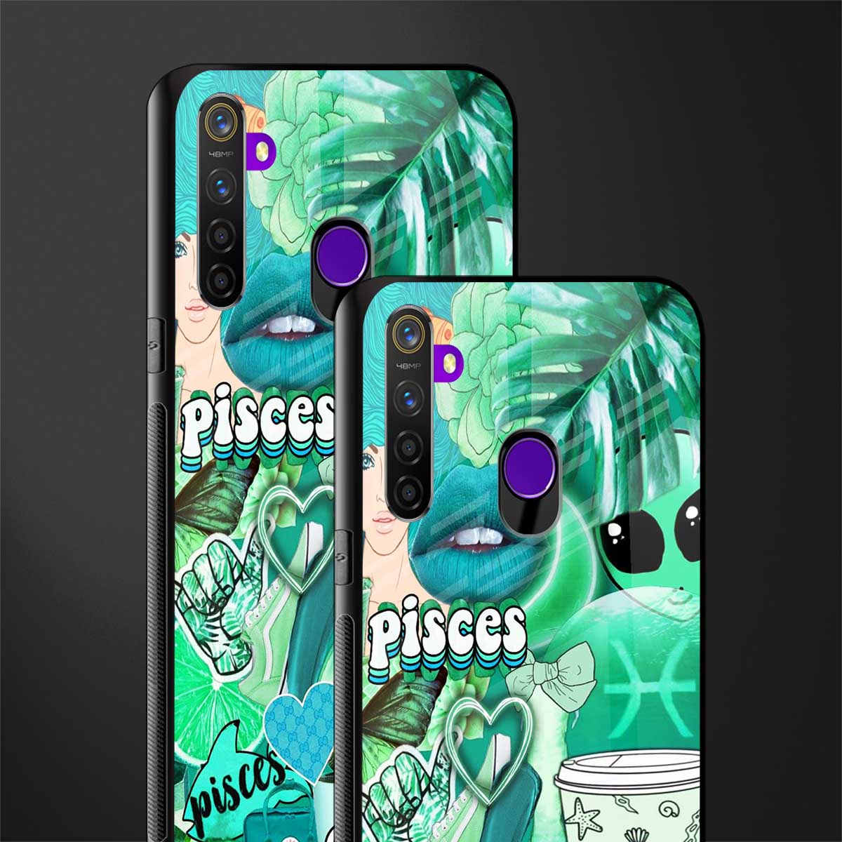pisces aesthetic collage glass case for realme 5s image-2