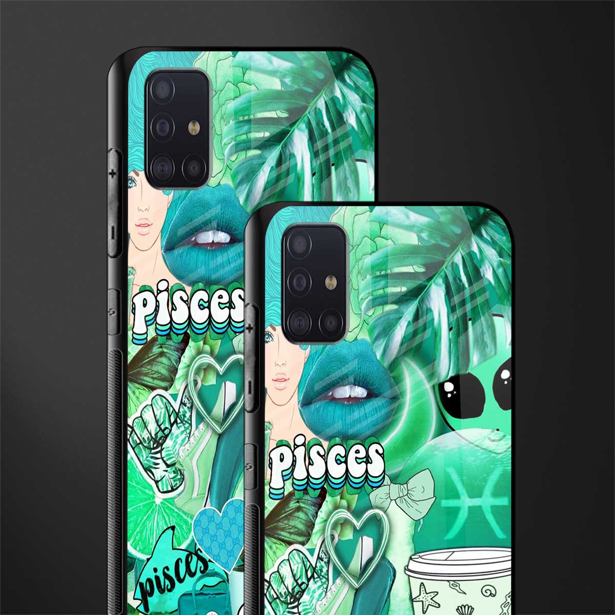 pisces aesthetic collage glass case for samsung galaxy a71 image-2