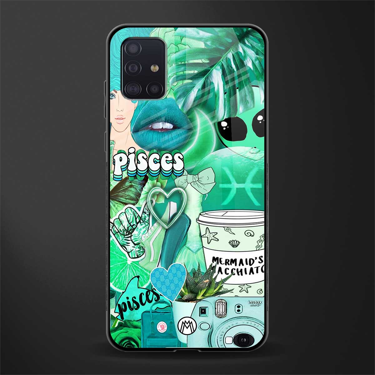 pisces aesthetic collage glass case for samsung galaxy a71 image