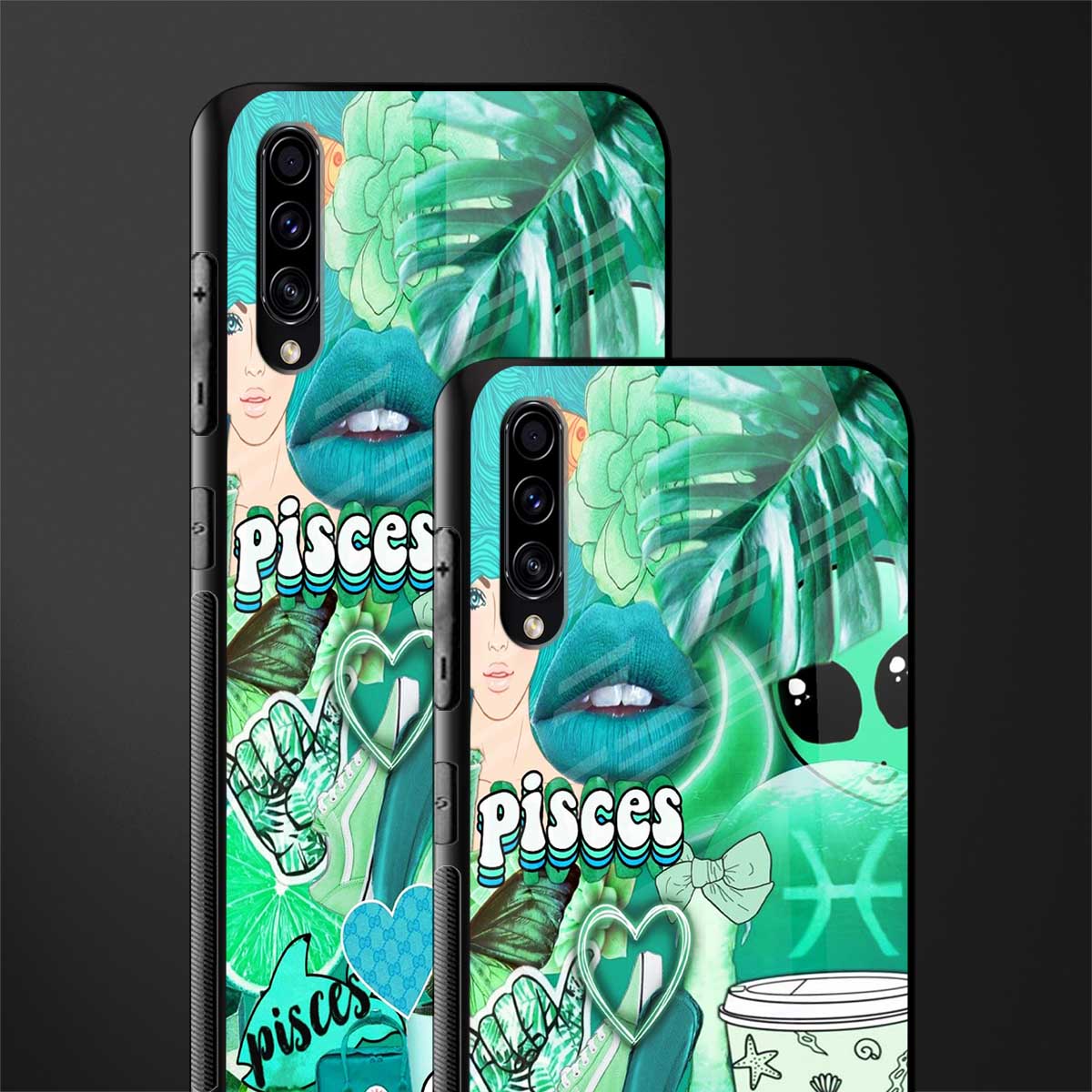 pisces aesthetic collage glass case for samsung galaxy a70 image-2