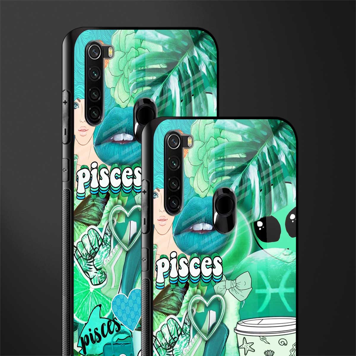 pisces aesthetic collage glass case for redmi note 8 image-2