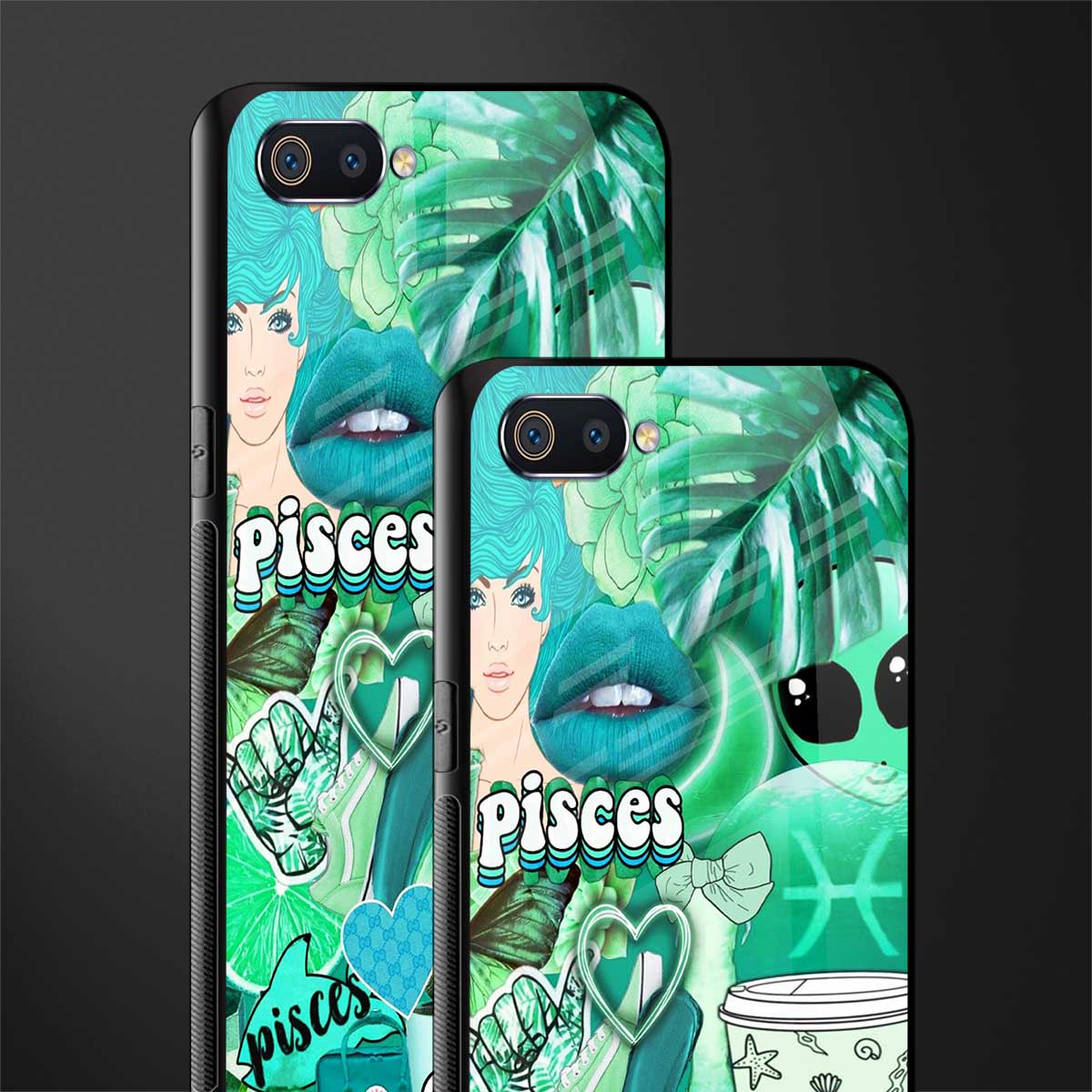 pisces aesthetic collage glass case for oppo a1k image-2