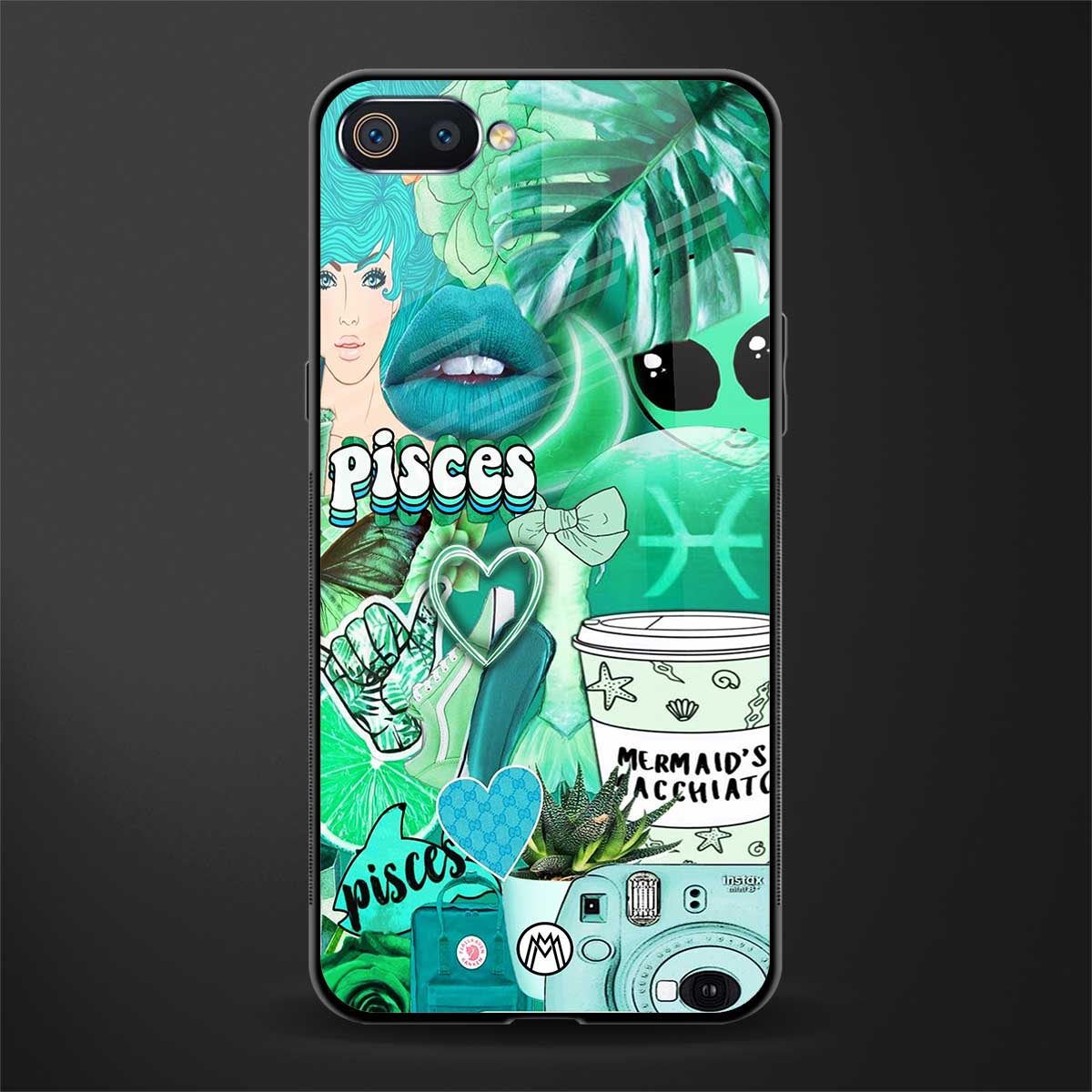 pisces aesthetic collage glass case for oppo a1k image