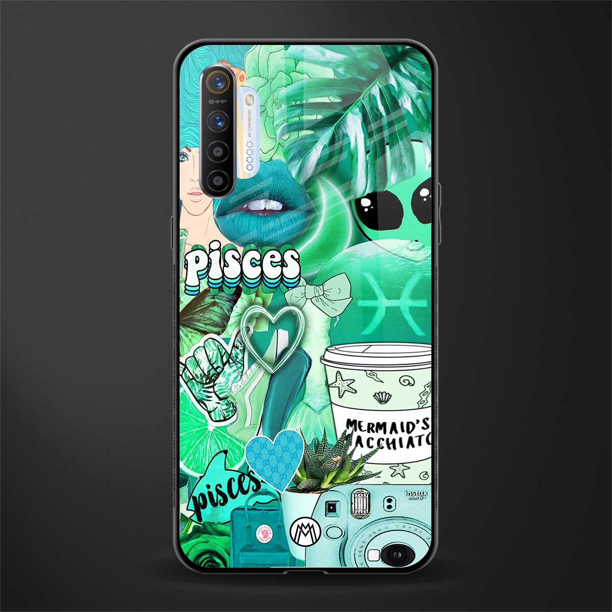 pisces aesthetic collage glass case for realme x2 image
