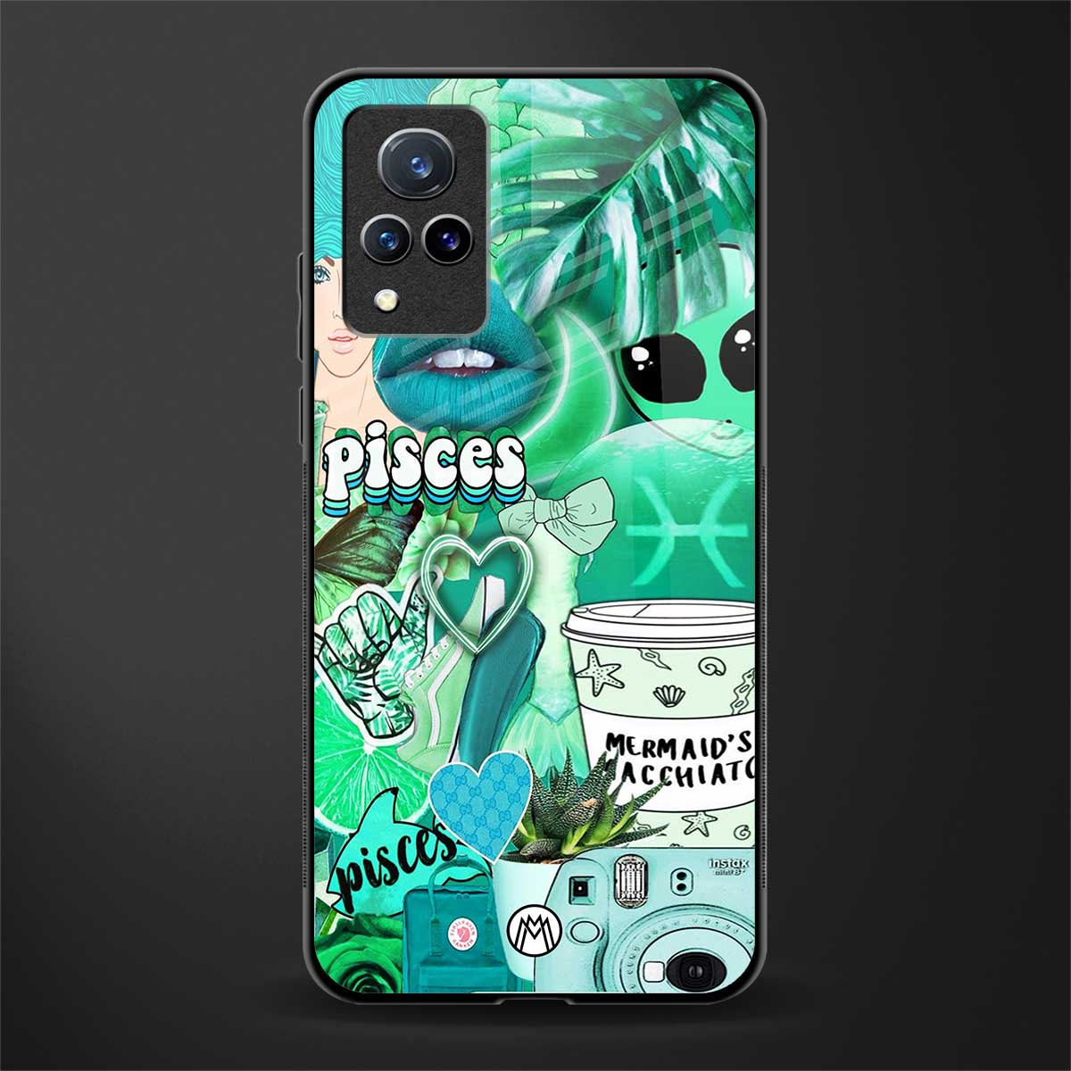 pisces aesthetic collage glass case for vivo v21 5g image