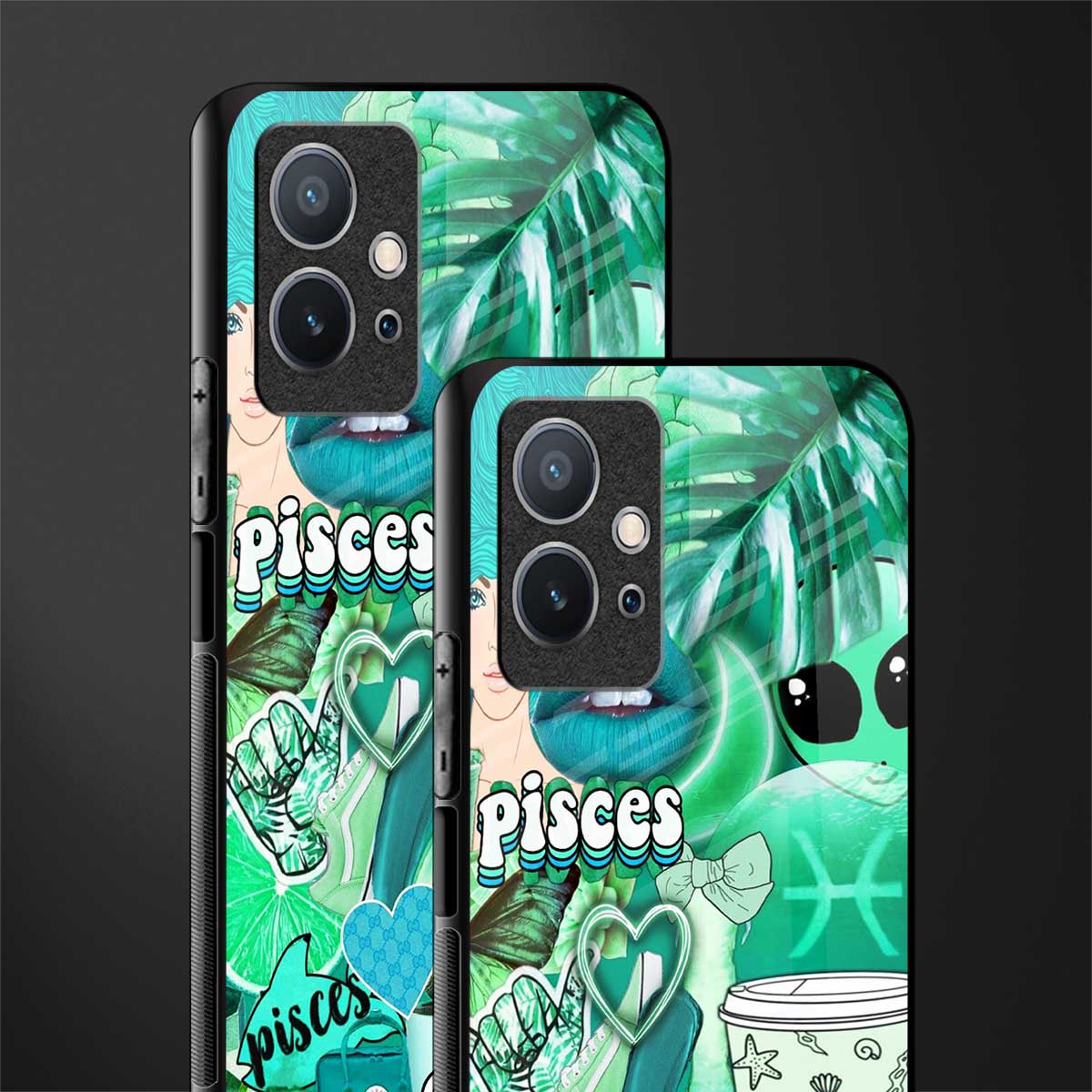 pisces aesthetic collage glass case for vivo t1 5g image-2