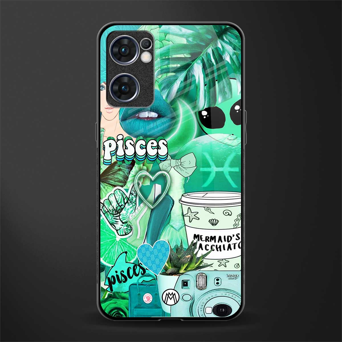 pisces aesthetic collage glass case for oppo reno7 5g image