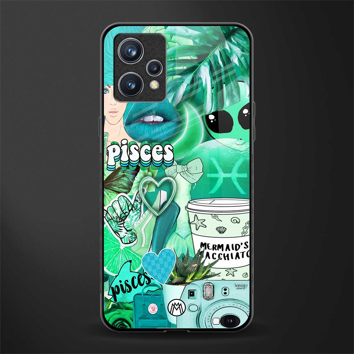 pisces aesthetic collage glass case for realme 9 4g image