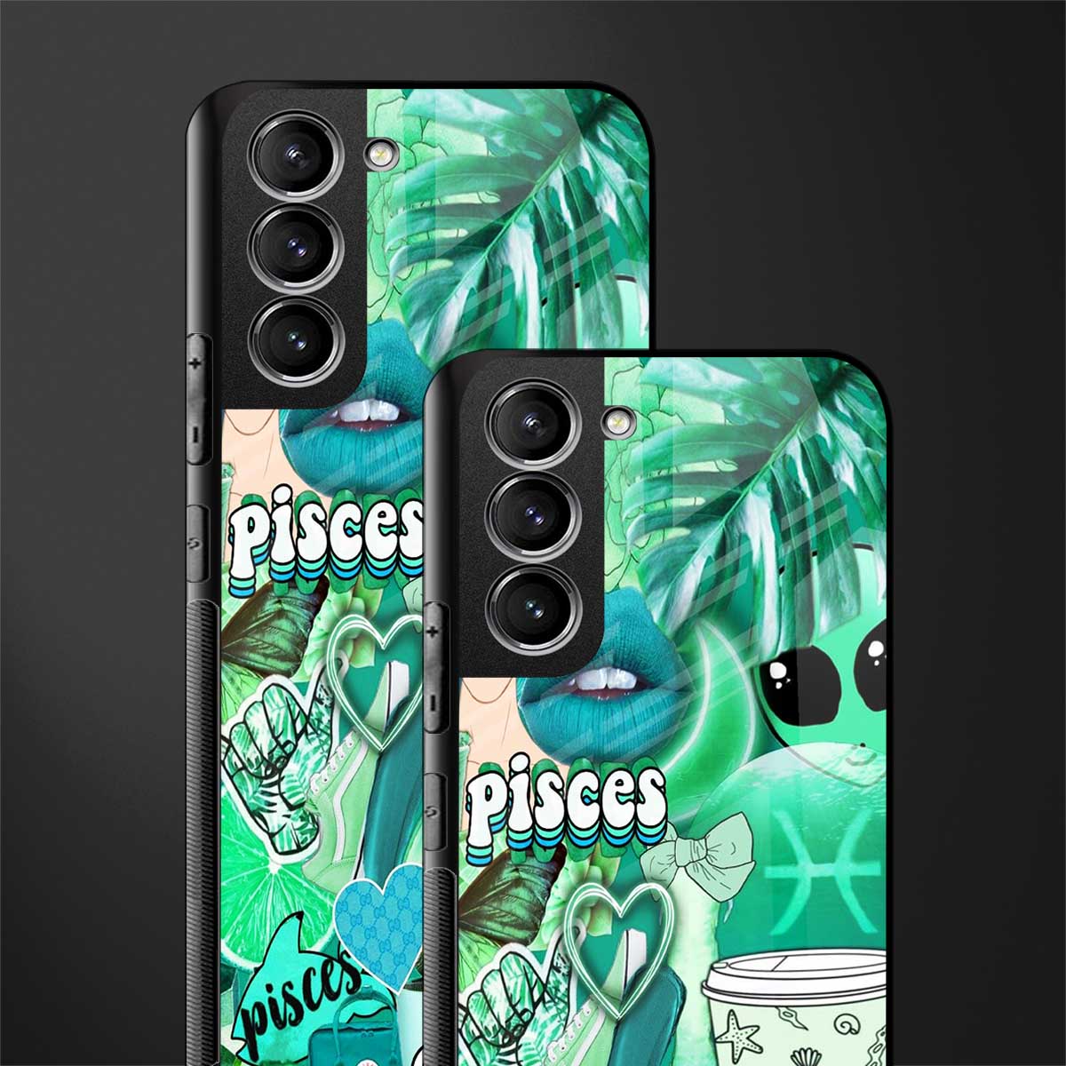 pisces aesthetic collage glass case for samsung galaxy s21 image-2