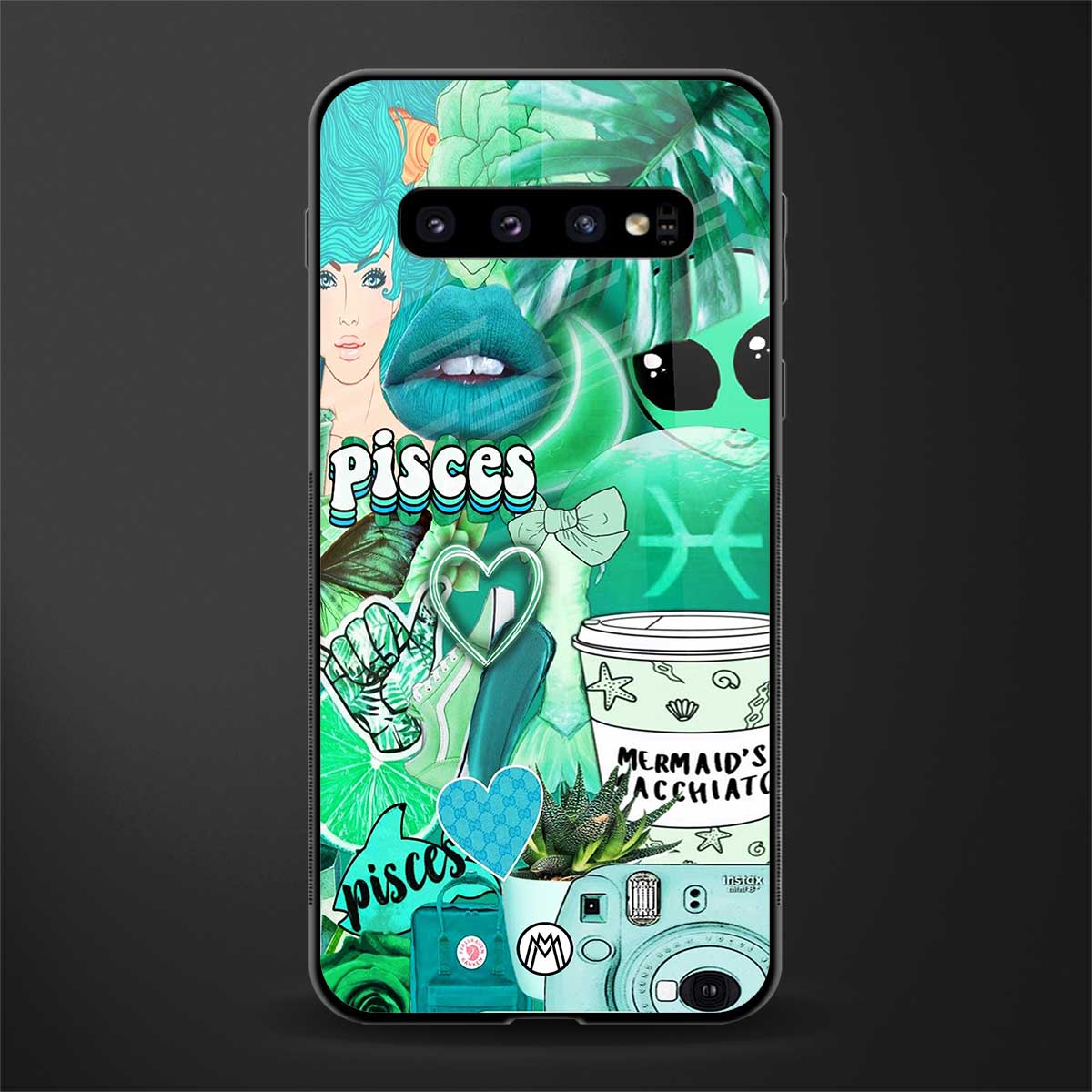 pisces aesthetic collage glass case for samsung galaxy s10 image