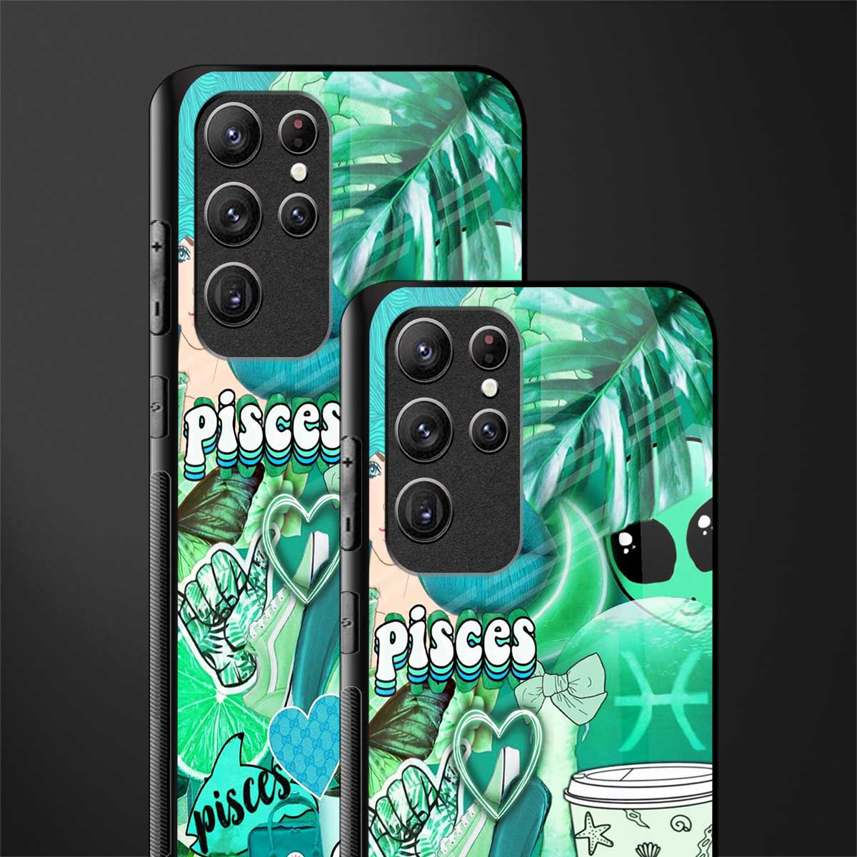 pisces aesthetic collage glass case for samsung galaxy s21 ultra image-2