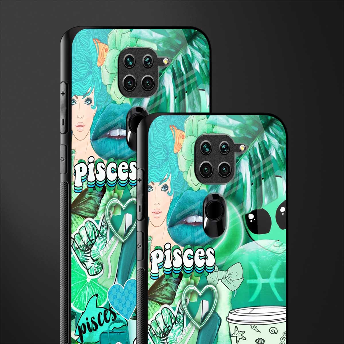 pisces aesthetic collage glass case for redmi note 9 image-2