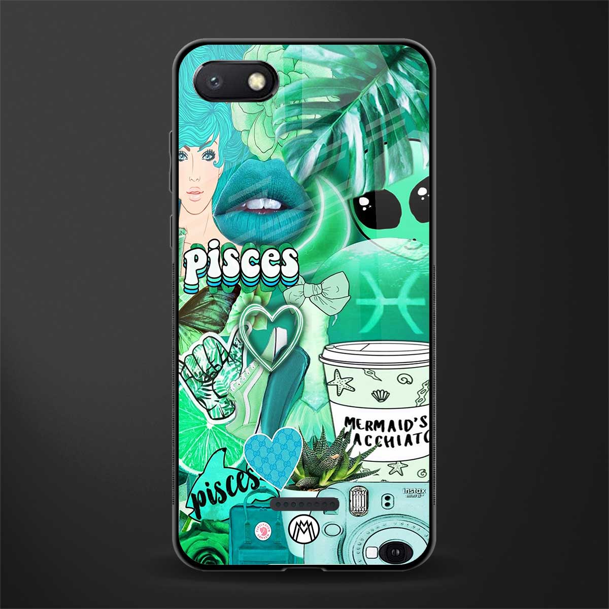 pisces aesthetic collage glass case for redmi 6a image